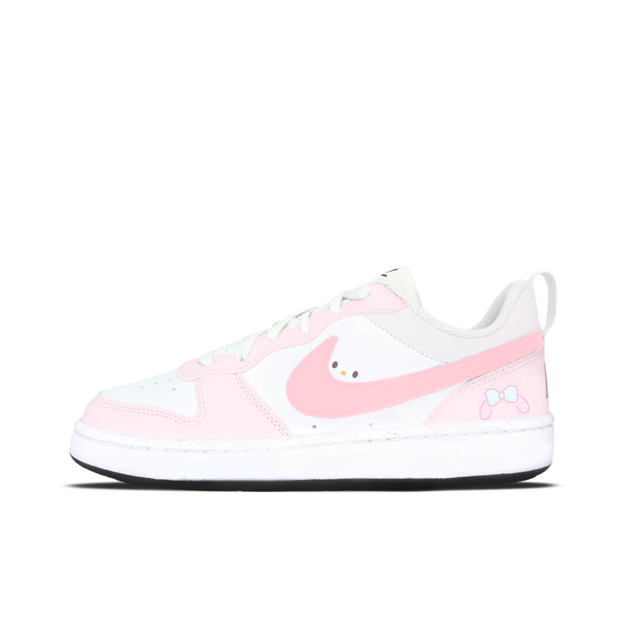 Nike Nike Court Borough Synthetic Leather Low top Kids' Skateboarding Shoes Pink White Teenagers