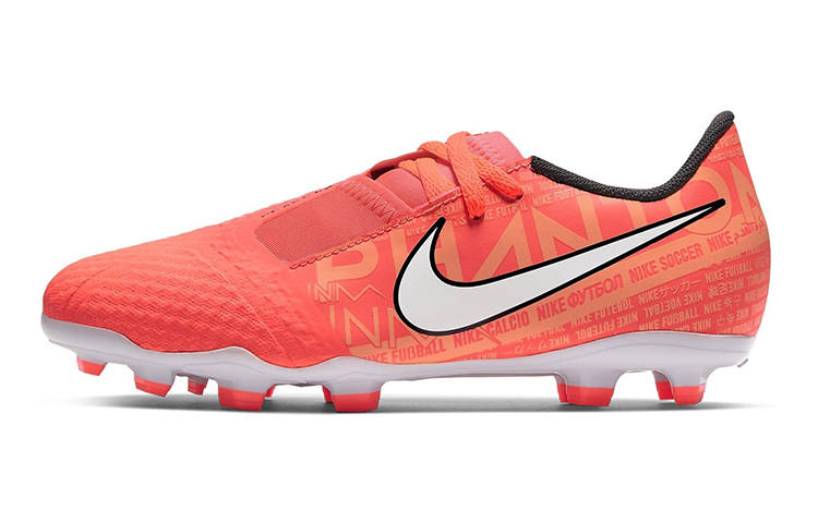 Nike Nike Phantom Venom JR Academy Slip-Resistant Cushioning Wear-Resistant Low-Top Kids' Soccer Shoes Orange White Kids'