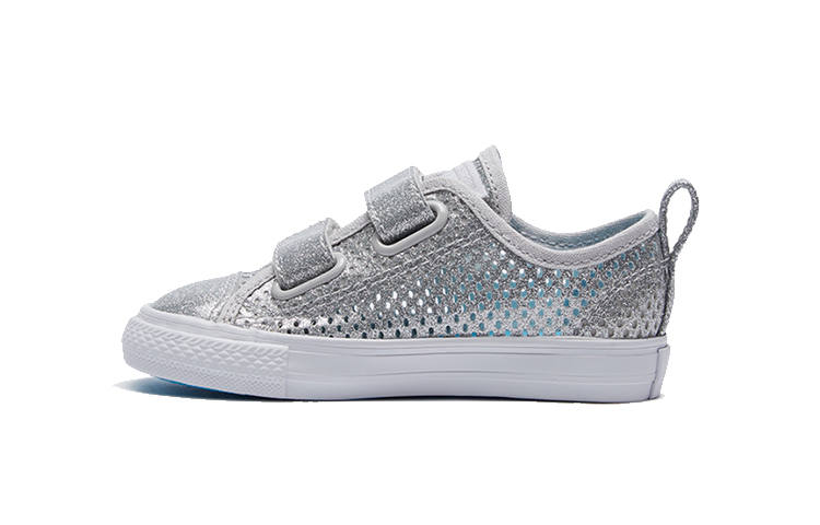 Converse Chuck Taylor All Star Low top Skateboard Shoes Silver Infant And Toddler