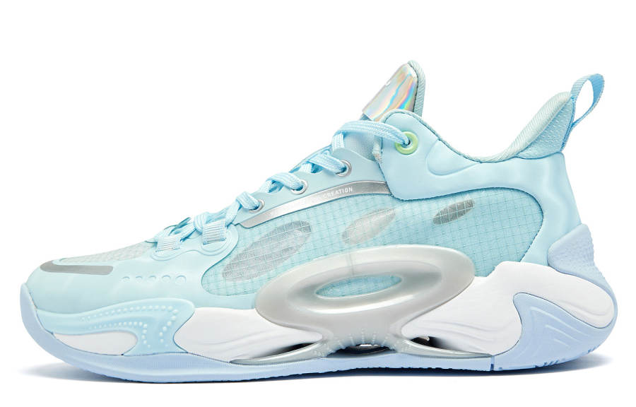 QIAODAN Low top Basketball Shoes Sky Blue Teenagers