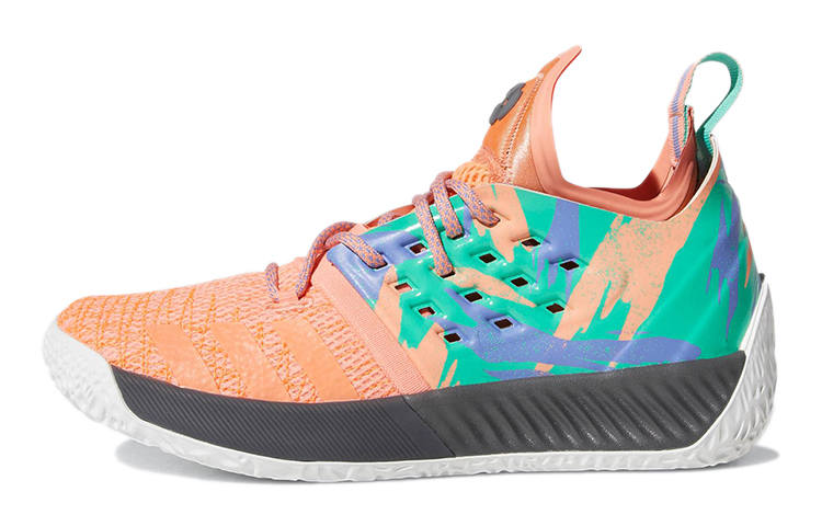Adidas Adidas Harden Vol.2 J Harden Abrasion Resistant Slip Resistant Mid top Performance Basketball Shoes Pink Teenagers