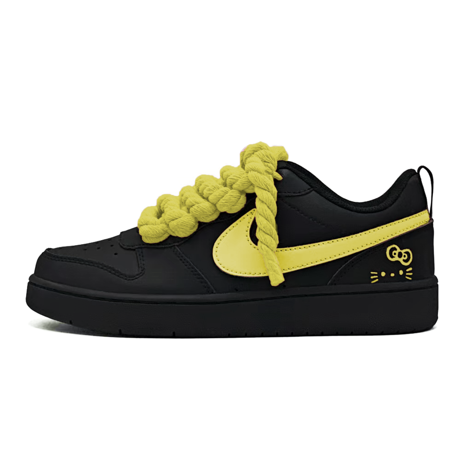 Nike Nike Court Borough Leather Slip Resistant Lightweight Cushioning Low top Kids' Skateboarding Shoes Yellow Teenagers