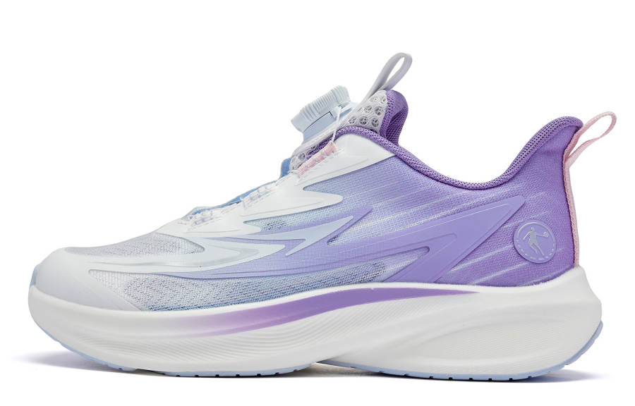 QIAODAN Light Speed 2.0 Fabric Knob Buckle Low top Running Shoes Jordan White Yu Ying Purple Unisex