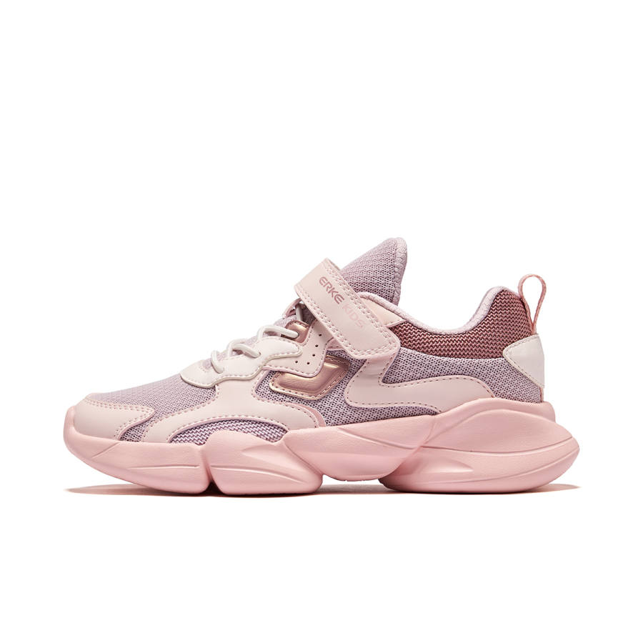 ERKE KIDS Slip Resistant Cushioning Abrasion Resistant Low top Kids' Running Shoes Lotus/Peony Pink Kids'