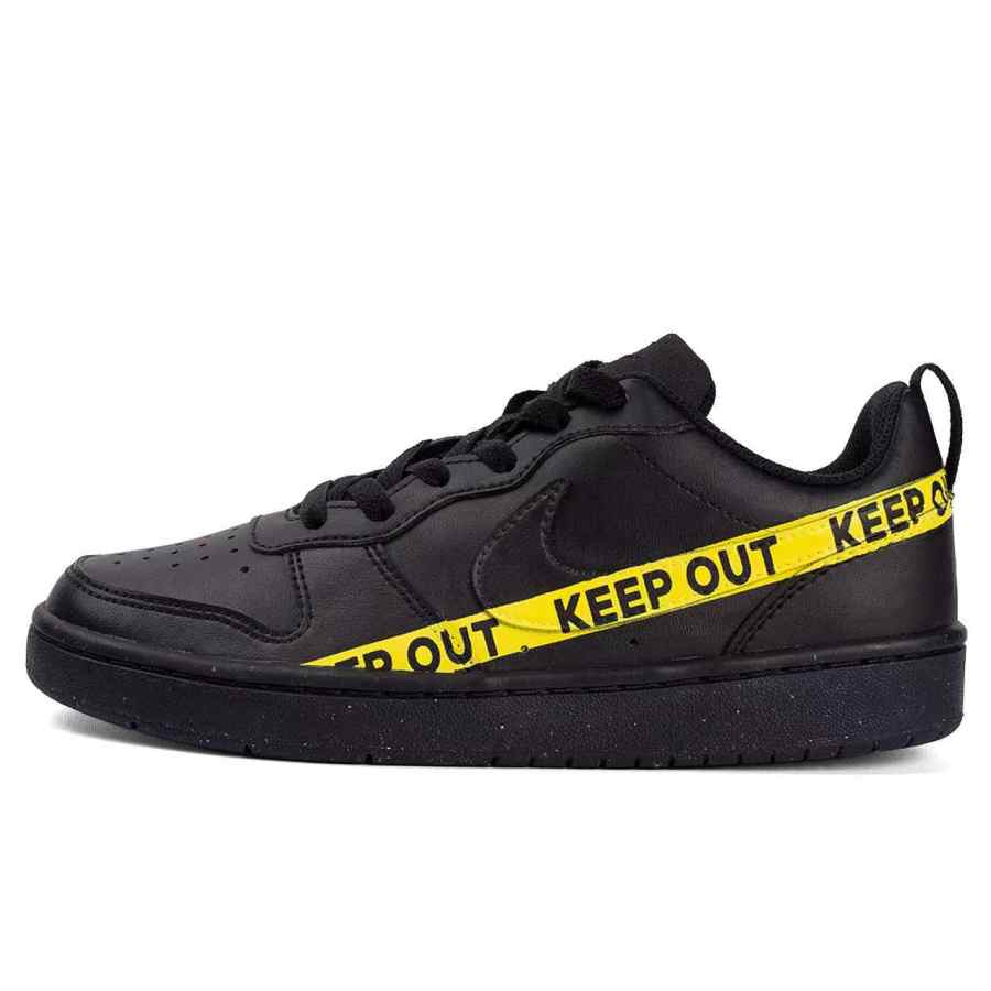 Nike Nike Court Borough Yellow Alert Slip Resistant Abrasion Resistant Low top Kids' Skateboarding Shoes Black Yellow Unisex