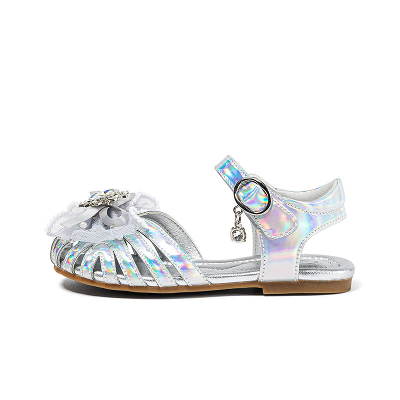 Snoffy Flashy Shoes Collection Non Slip And Waterproof Breathable Sandal Dazzling Color Silver Kids'