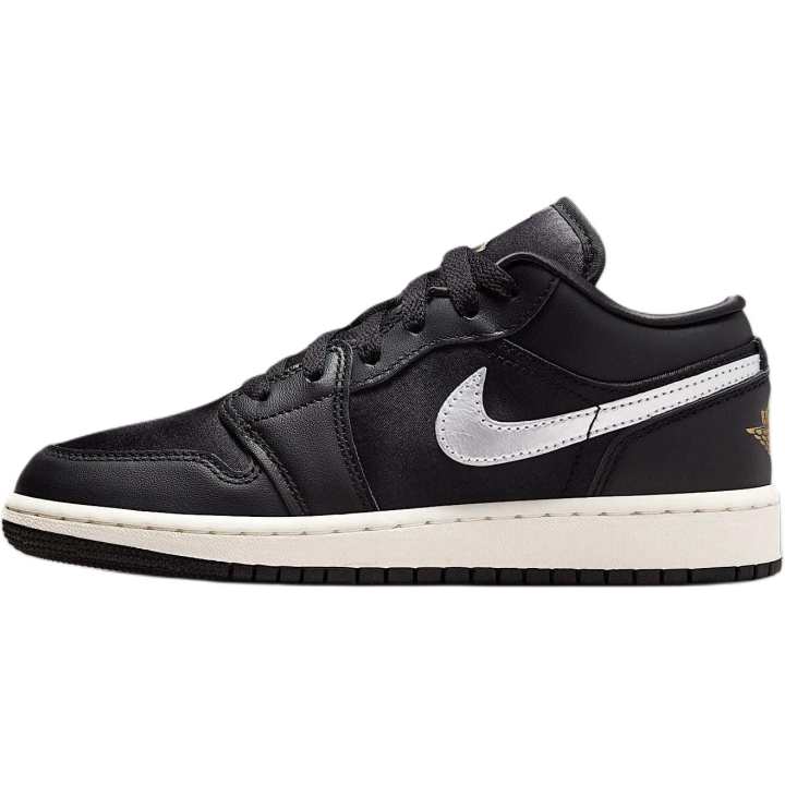 Jordan Jordan 1 Low top Basketball Shoes Black/Silver