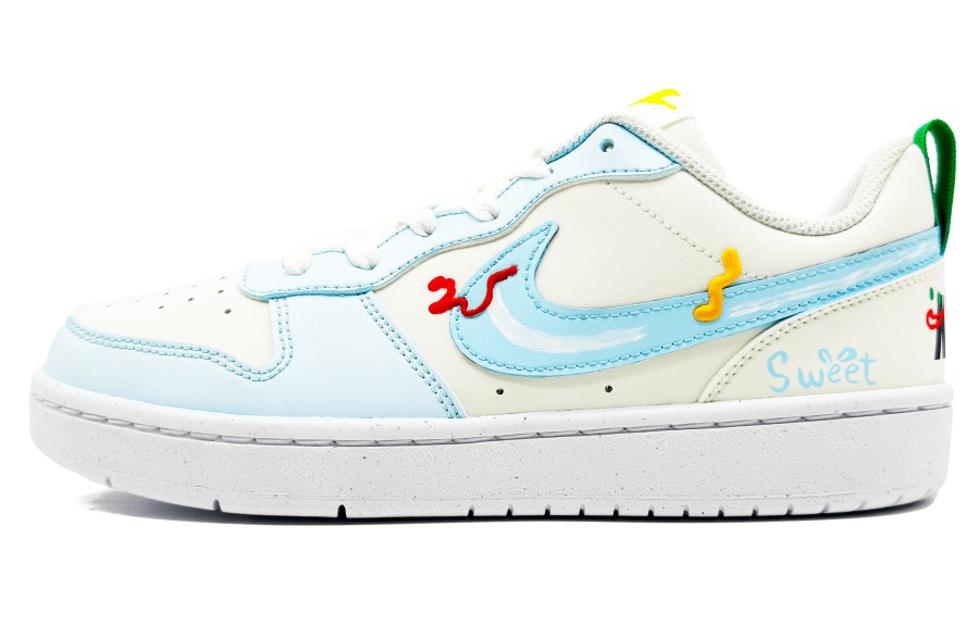 Nike Nike Court Borough Maris Sal Cute Rabbit Slip Resistant Abrasion Resistant Kids' Skateboarding Shoes Blue White