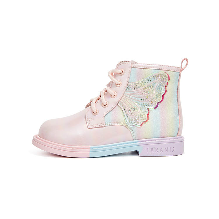 TARANIS Comfortable Fleece Lined Thermal Kids' Boots Pink/Multicolor Children Aged 3 7 Years Old