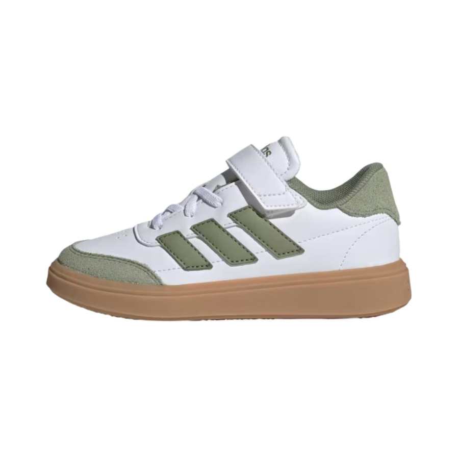 Adidas Adidas COURTBLOCK Slip Resistant Abrasion Resistant Low top Kids' Skateboarding Shoes White Green
