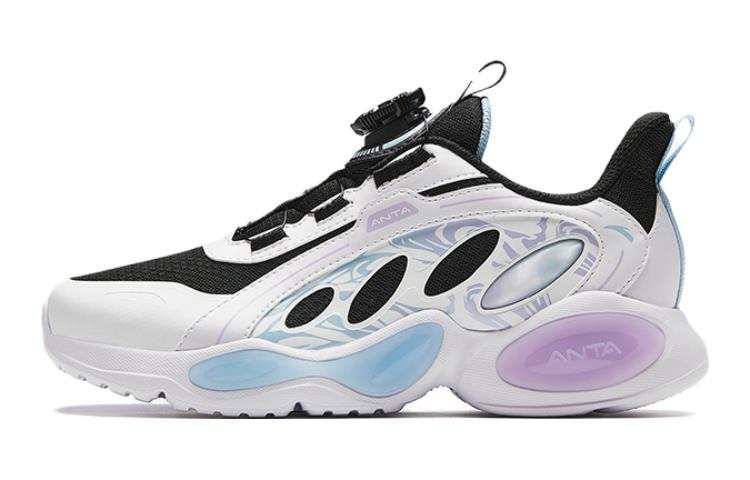 Antakids Comfortable Round Toe Anti Kick Cushioning Abrasion Resistant Low top Running Shoes Black Teenagers