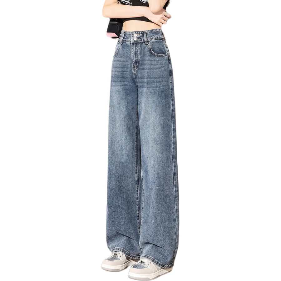 Tonlion Jeans Women's Medium Blue Moderate Straight Fit Pants