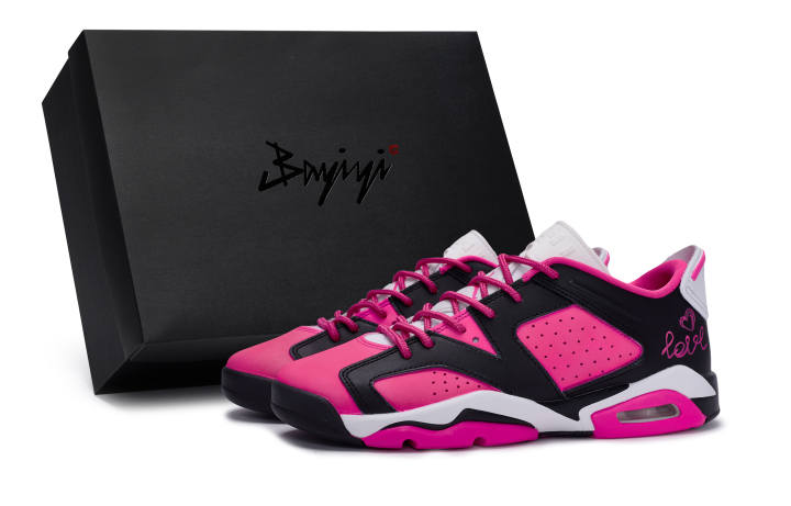 Jordan Jordan Air Jordan 6 Slip Resistant Cushioning Slip Resistant Cushioning Low top Children's Basketball Shoes Black Pink