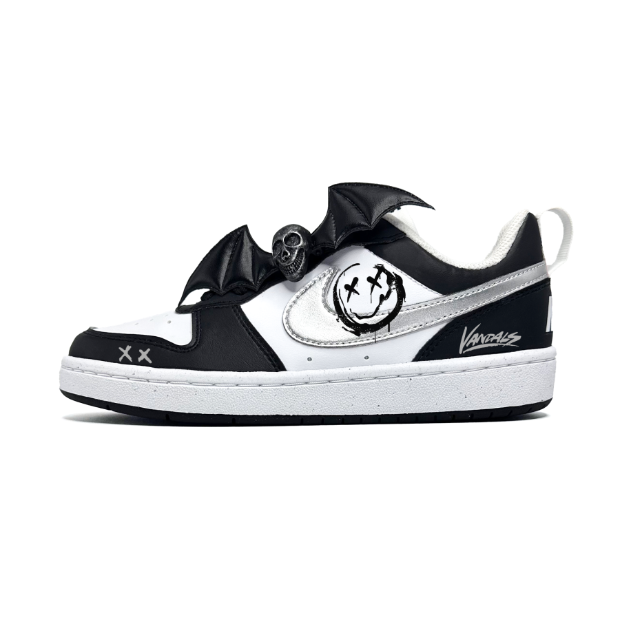 Nike Nike Court Borough Vintage Gothic Slip Resistant Abrasion Resistant Low top Kids' Skateboarding Shoes Silver Teenagers