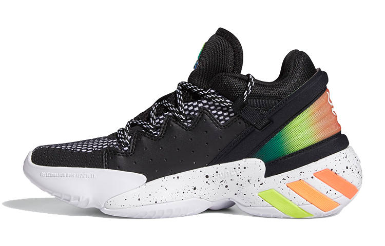 Adidas Adidas D.O.N. Issue #2 Breathable Low top Children's Basketball Shoes Black Orange Green Teenagers