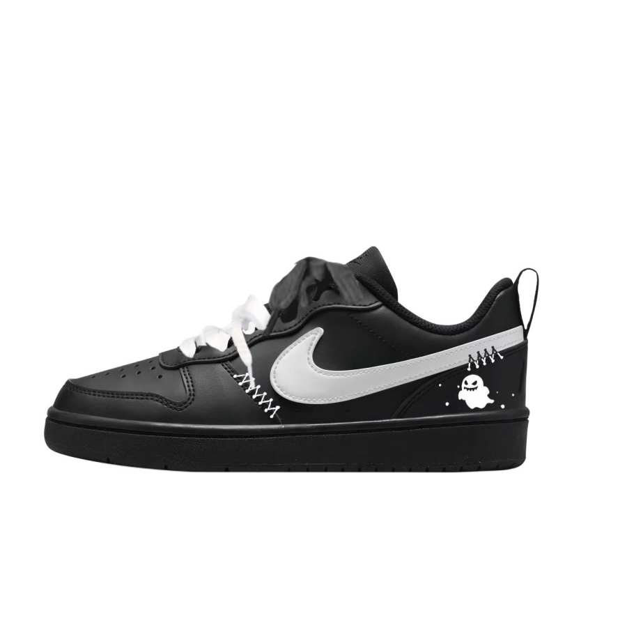 Nike Nike Court Borough Quirky Ghost Leather Slip Resistant Abrasion Resistant Low top Kids' Skateboarding Shoes Teenagers