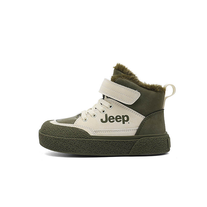 Jeep Fleece Lined Lining, Sports Comfortable, Hook and Loop Cushioning, Wear Resistant Kids Lifestyle Shoes