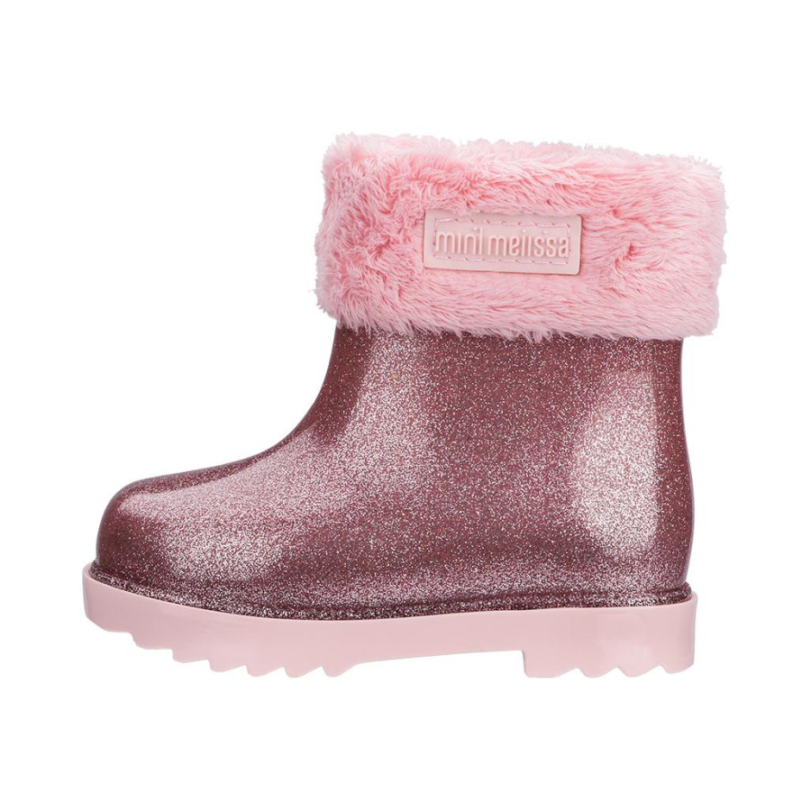 MELISSA Thermal Fleece Lined Round Tip Slip on Kids' Boots Children Aged 3 7 Years Old Pink