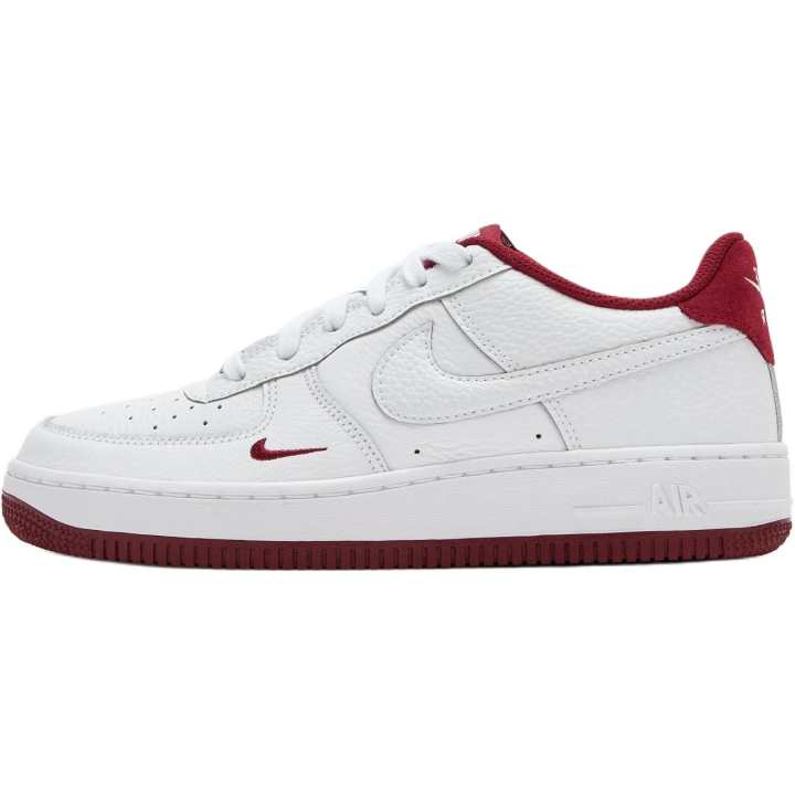 Nike Nike Air Force 1 Lv8 Leather Low top Skateboard Shoes White Red Unisex