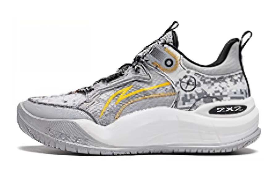Li-Ning YOUNG Li Ning YOUNG Domain LIGHT FOAM Synthetic Leather, Textile Lace Up Low top Basketball Shoes Gray White