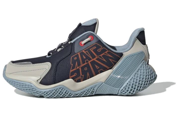 Adidas Adidas Star Wars 4uture Runner J Slip Resistant Lightweight Non slip Lightweight Low top Kids' Running Shoes Blue Brown