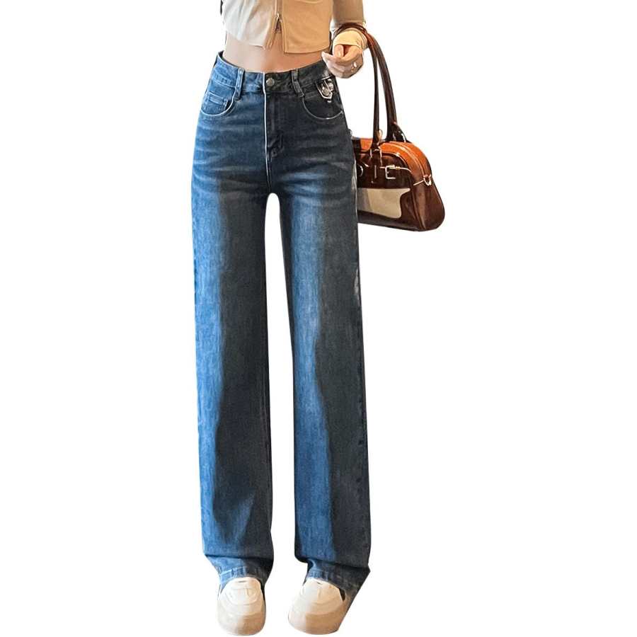 Tonlion Jeans Women's Medium Blue Moderate Straight Fit Pants
