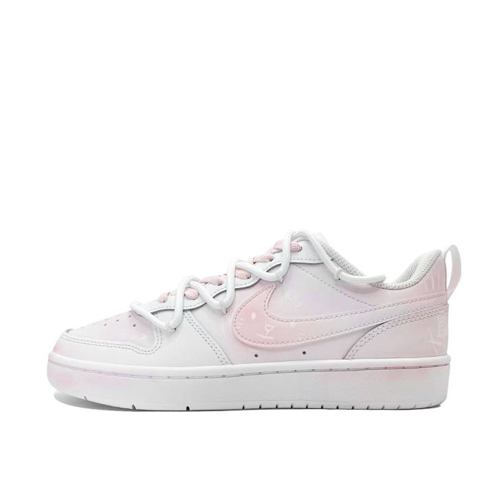 Nike Nike Court Borough 2 Pink Cat Sweetheart Leather Slip Resistant Cushioning Abrasion Resistant