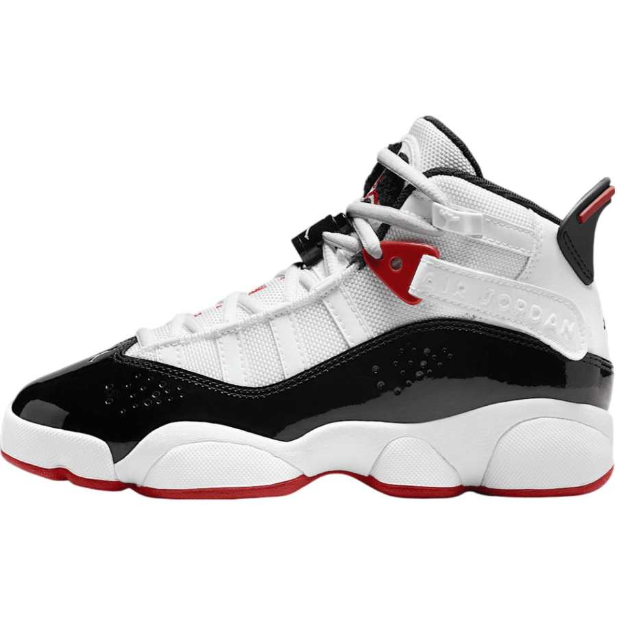 Jordan Jordan Air Jordan 6 Rings Fabric Basketball Shoes White/Team Red/Black Unisex