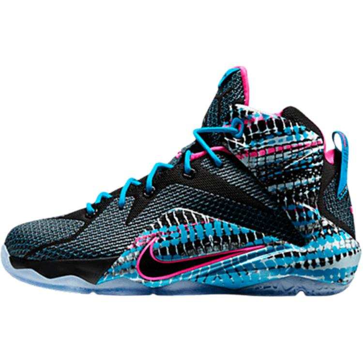 Nike Nike Lebron 12 High top Basketball Shoes Black Blue Kids'
