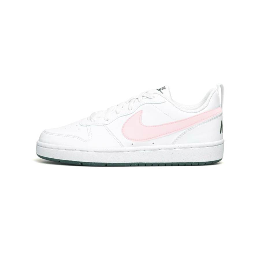 Nike Nike Court Borough WAO Synthetic Leather Slip Resistant Abrasion Resistant Low top Kids' Skateboarding Shoes White Pink