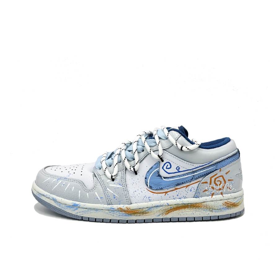 Jordan Jordan Air Jordan 1 Slip Resistant Low top Children's Basketball Shoes Light Gray Teenagers