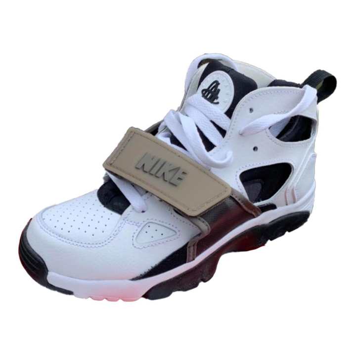 Nike Nike Air Trainer Huarache High top Basketball Shoes White Black Unisex