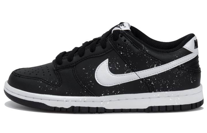 Nike Nike Dunk Leather Low top Kids' Skateboarding Shoes Black White Teenagers