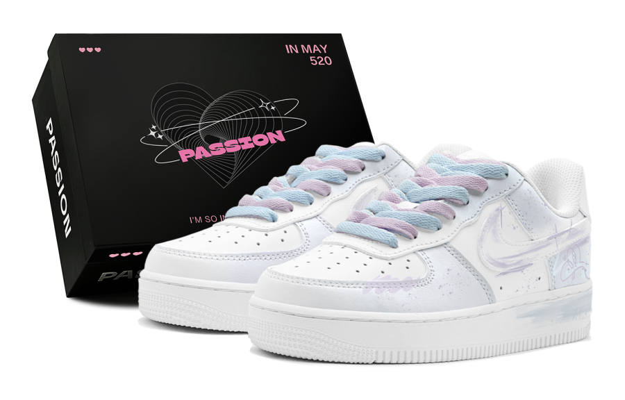 Nike Nike Air Force 1 LE Synthetic Leather Low top Kids' Skateboarding Shoes Light Lavender Teenagers