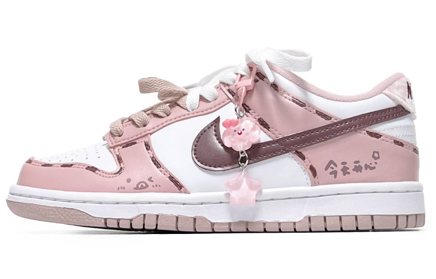 Nike Nike Dunk Pink Velvet Low top Kids' Skateboarding Shoes Pink Teenagers