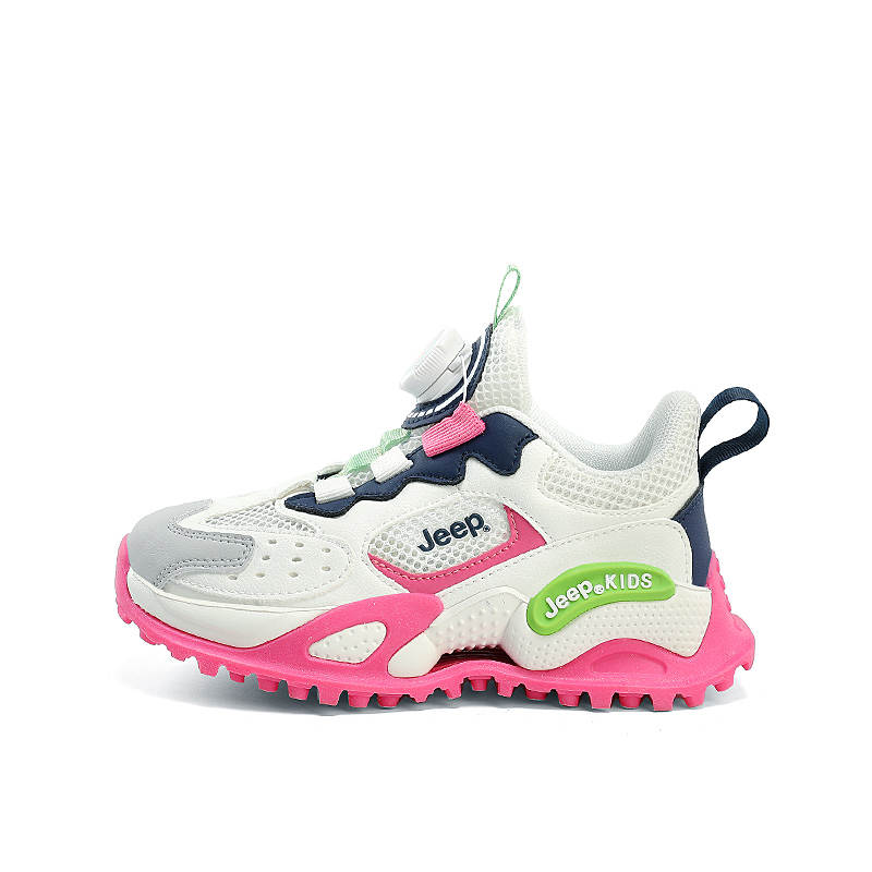 Jeep Abrasion Resistant Abrasion Resistant Low top Kids' Running Shoes White Pink Kids'