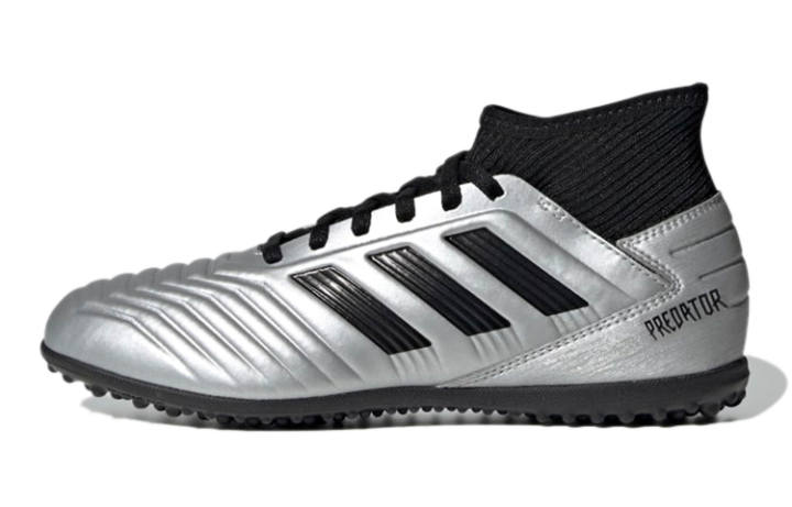 Adidas Adidas Predator Tango 19.3 Abrasion Resistant Mid top Kids' Soccer Shoes Silver Black Patchwork Kids'