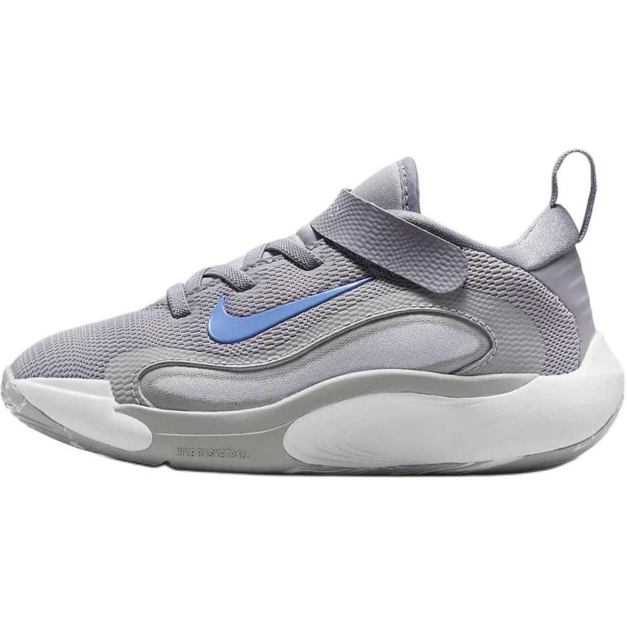 Nike Nike ISOFLY Comfortable Cushioning, Wear Resistant Low top Children's Basketball Shoes Gray Children Aged 3 7 Years Old