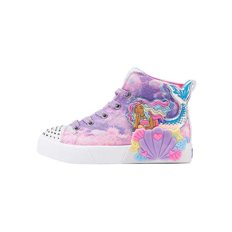 Skechers Kids Slip Resistant Lightweight Cushioning Mid top Kids' Skateboarding Shoes Lavender/Multicolor Kids'