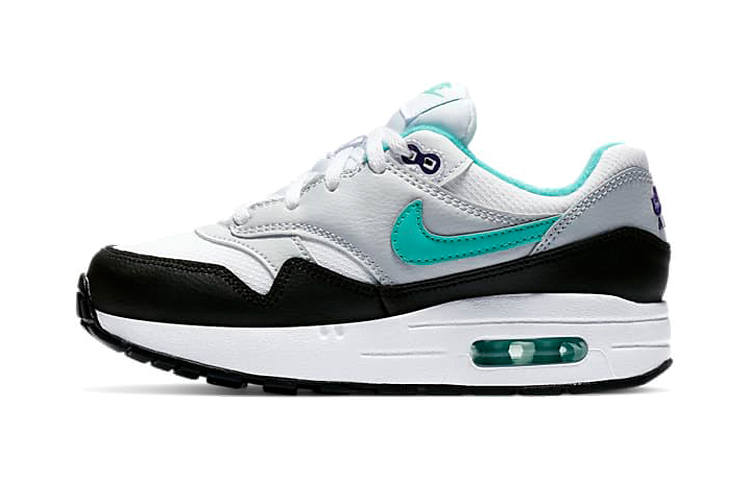 Nike Nike Air Max 1 'Dusty Cactus' Kids Lifestyle Shoes White Black Blue Children Aged 3 7 Years Old