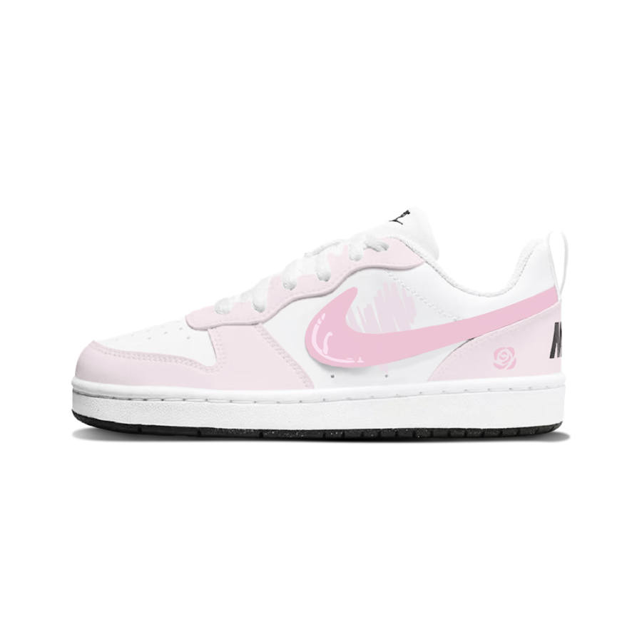 Nike Nike Court Borough Synthetic Leather Abrasion Resistant Abrasion Resistant Low top Skateboard Shoes Pink Kids'