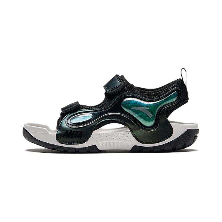 Antakids Slip Resistant Abrasion Resistant Children's Sandals Black Green White Children Aged 3 7 Years Old
