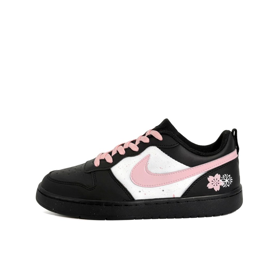 Nike Nike Court Borough Cherry Blossom Whisper Abrasion Resistant Kids' Skateboarding Shoes Black Teenagers