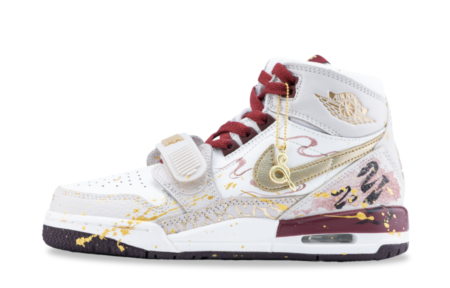 Jordan Jordan Legacy 312 Abrasion Resistant Abrasion Resistant High top Children's Basketball Shoes Gold Teenagers