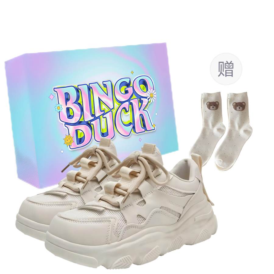 BINGO DUCK BINGO DUCK Coverage Breathable Slip Resistant Coverage, Breathable, Slip Resistant Low top Chunky Sneakers Women's