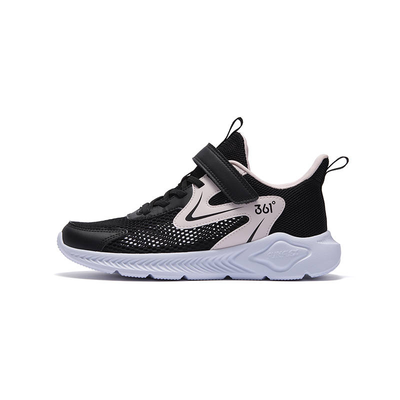 361°KIDS Synthetic Leather, Textile Physical Fitness Test & Exam Low top Running Shoes Black Pink