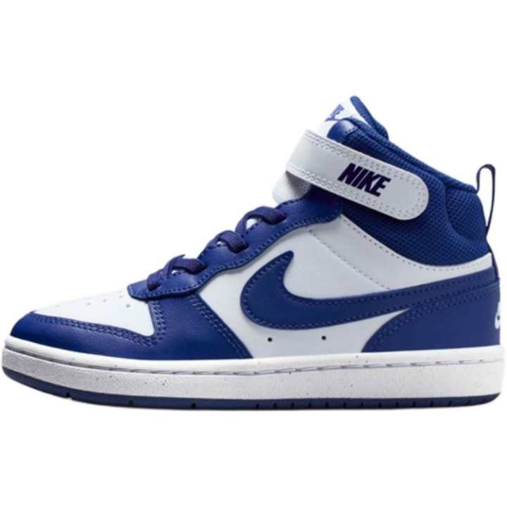 Nike Nike Court Borough 2 Leather Mid top Kids' Skateboarding Shoes Blue White Kids'