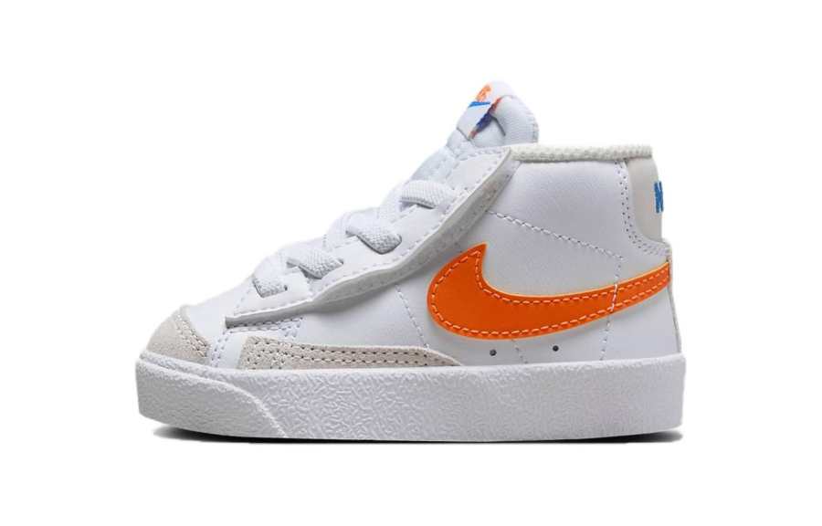Nike Nike Blazer Anti Kick And Abrasion Resistant Mid top Toddler Shoes White Orange Blue Infant And Toddler