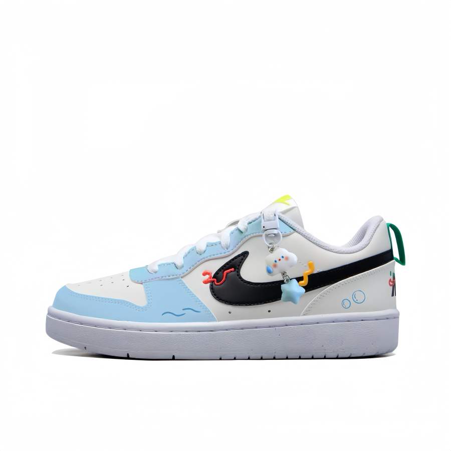 Nike Nike Court Borough Milk Foam Blue Star Slip Resistant Abrasion Resistant Slip Resistant Abrasion Resistant Low top