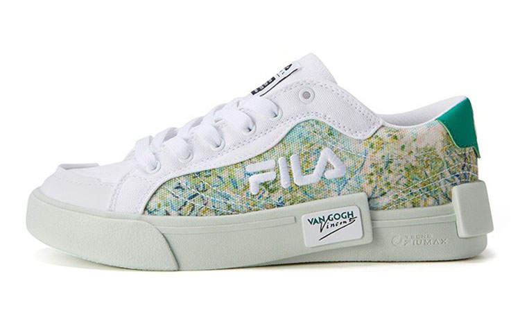 FILA KIDS Van Gogh Collaboration Collection Low top Skateboard Shoes White Green